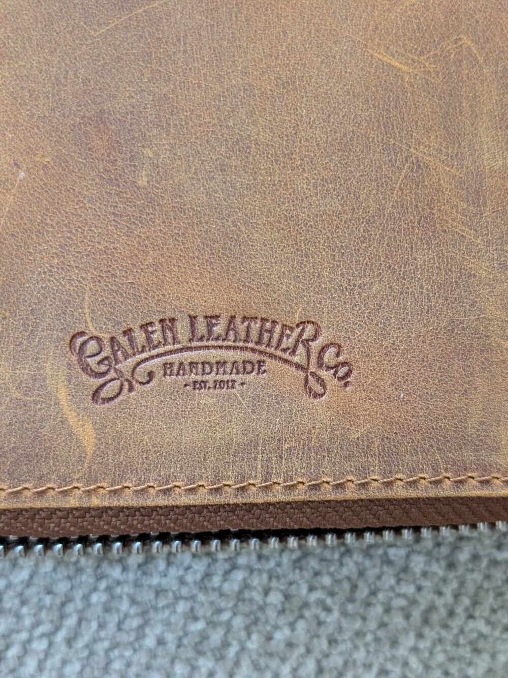 Galen Leather Zip A5 Journal Cover - Brown - Picture 5 of 5